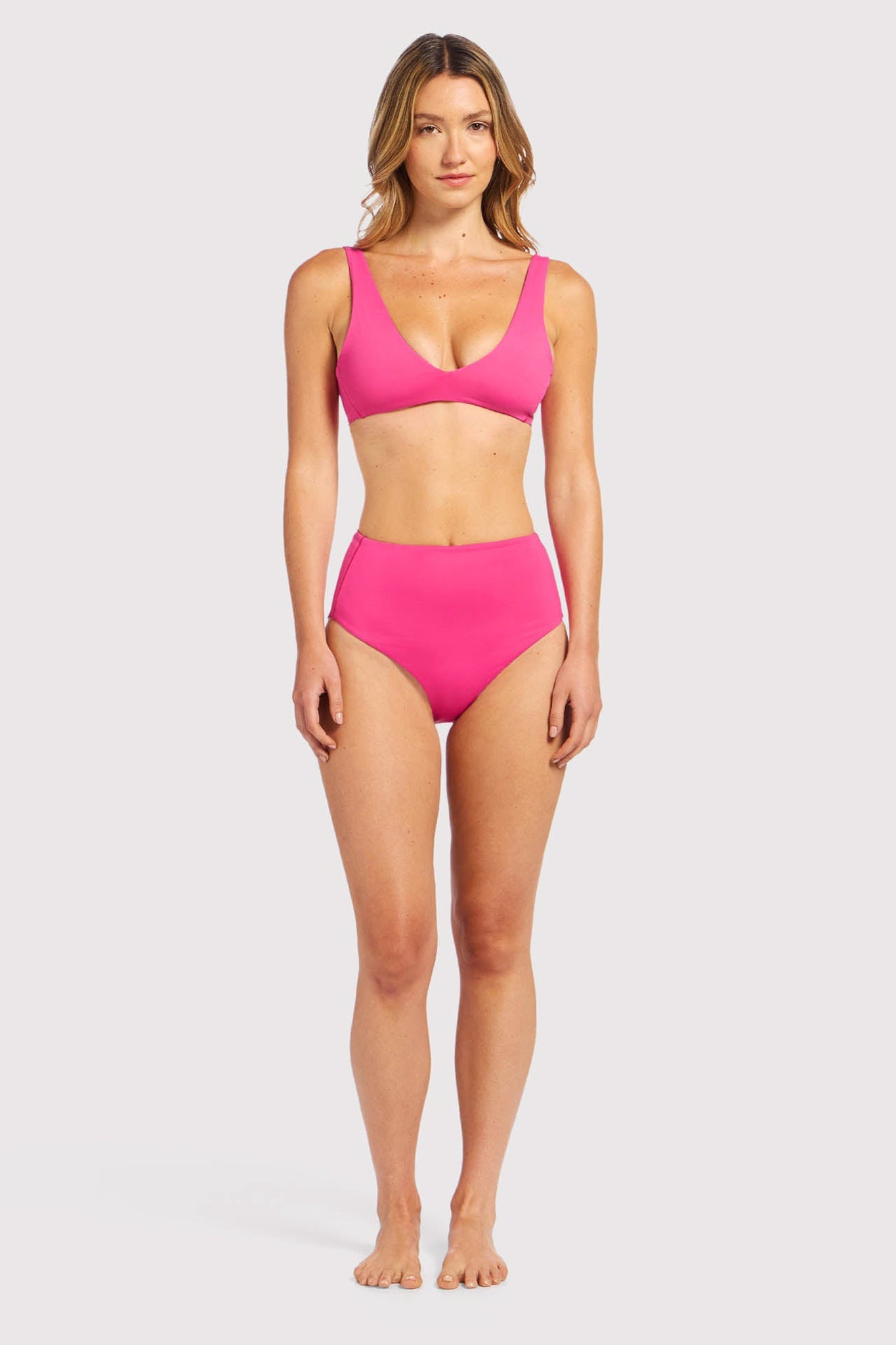 High Waist Bikini Bottom | Fuchsia