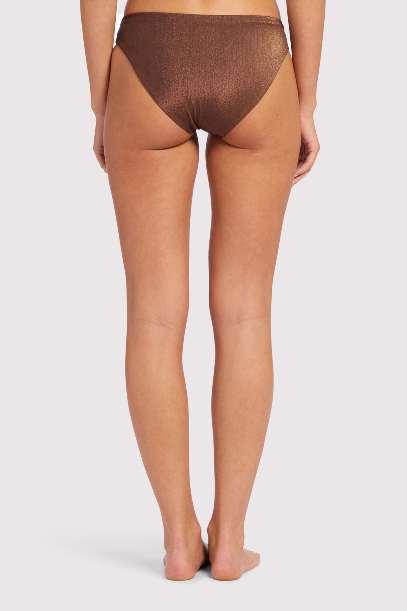 Shimmer Low Waist Bikini Bottom | Coffee