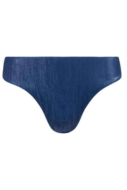 Shimmer Low Waist Bikini Bottom | Navy