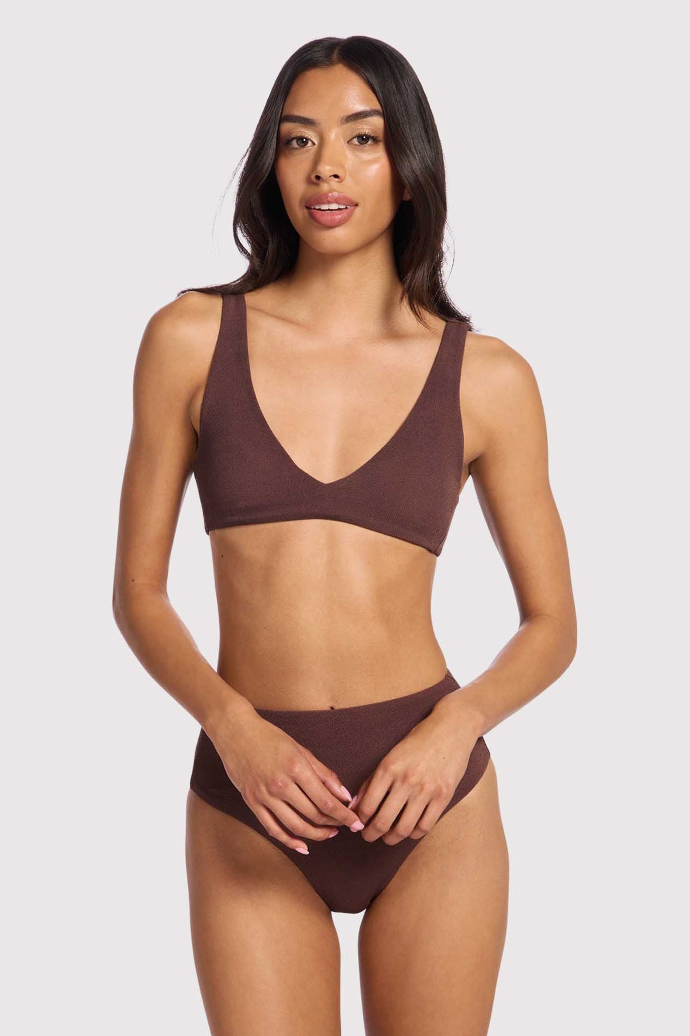 Plunge Bikini Top | Coffee