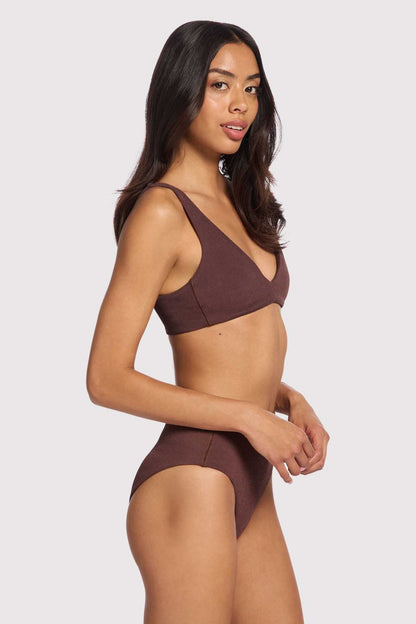 Plunge Bikini Top | Coffee