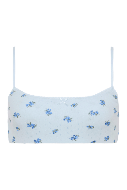 Pointelle Bralette | Ditsy Blue
