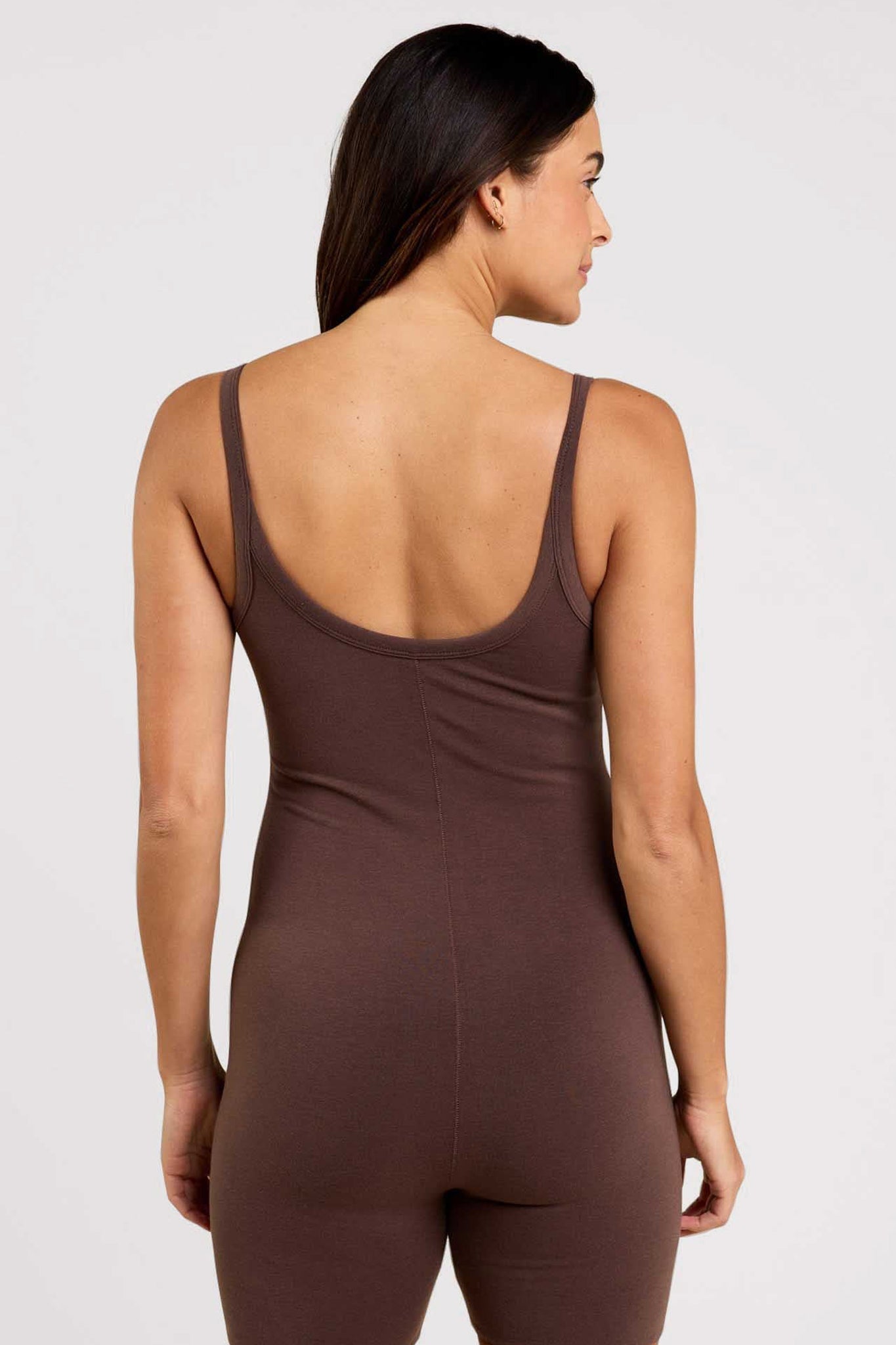 Cotton Stretch The Romper | Coffee