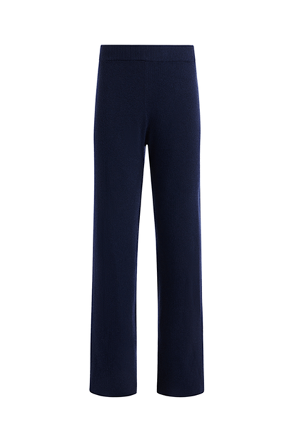 Ribbed Sweater Wide Leg Pant | Navy