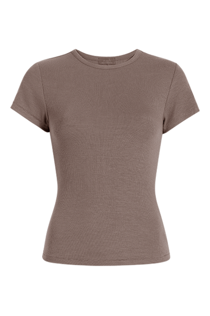 Slinky Rib Tee | Mocha
