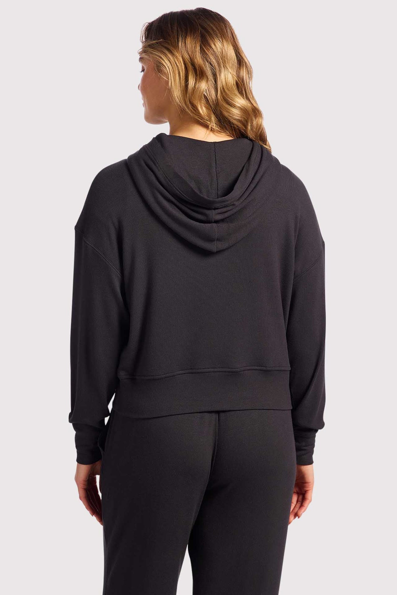 Slinky Rib Hoodie | Black
