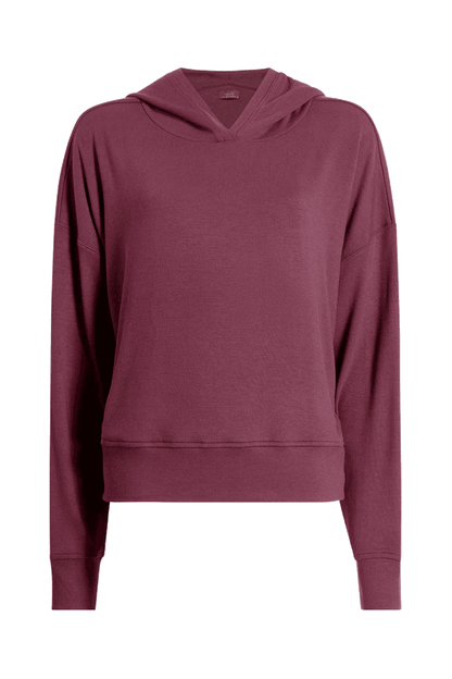 Slinky Rib Hoodie | Merlot