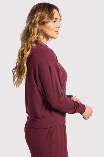 Slinky Rib Hoodie | Merlot