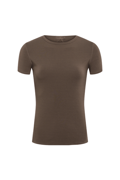SwiftStretch Seamed Tee | Mocha