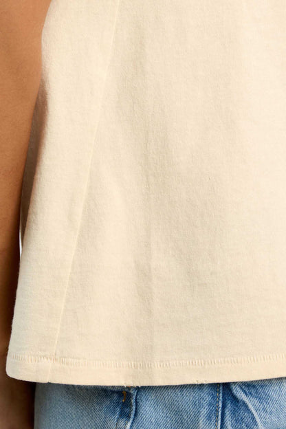 Vintage Cotton V-Neck Everyday T-Shirt | Bone