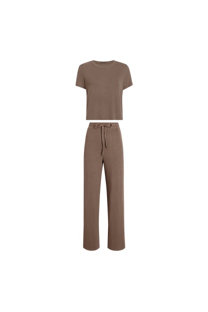 Ribbed Pajama Set | Mocha