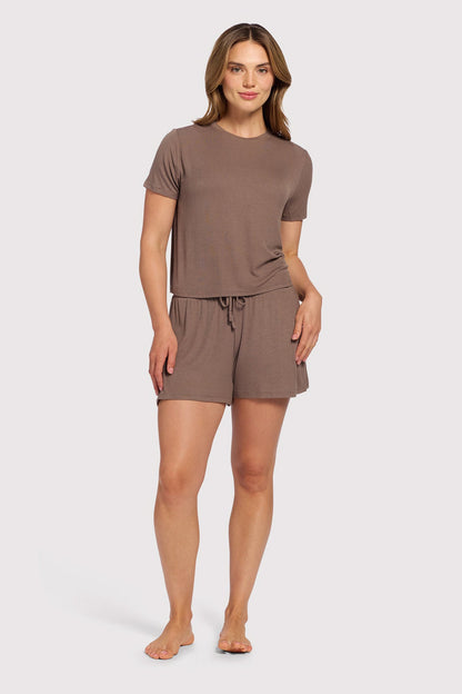 Ribbed Pajama Short Set | Mocha