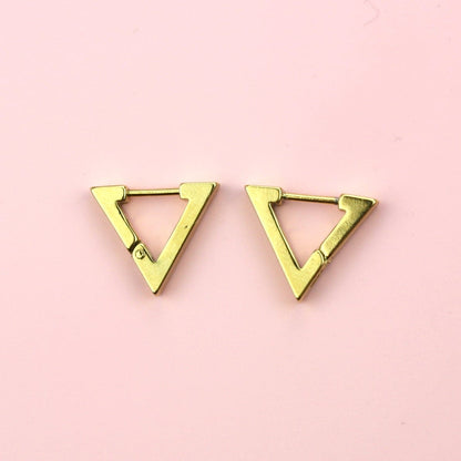 Triangle Huggie Hoop Earrings (Gold Plated)