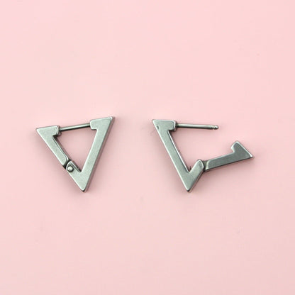 Triangle Huggie Hoop Earrings (Stainless Steel)
