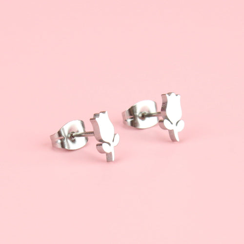 Tiny Tulip Stud Earrings