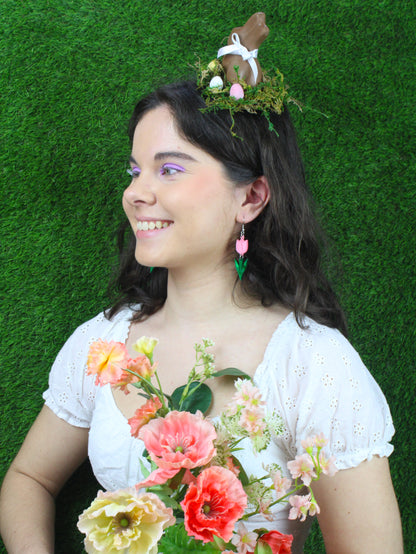 Tiptoe Through the Tulips Earrings (Pink)