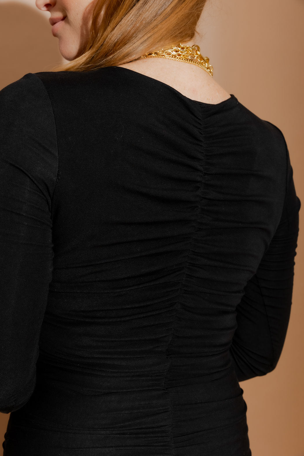 Black Tencel Ruched Top