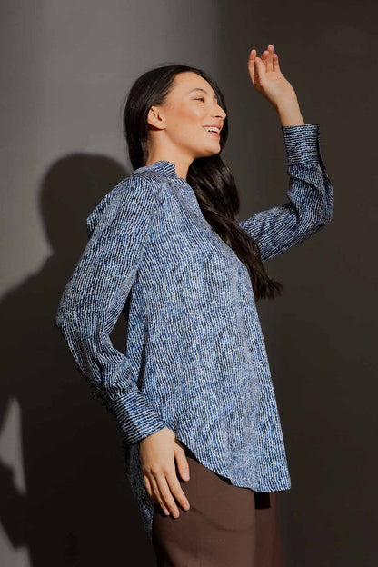 Blue Print Blogger Shirt Blue/Print