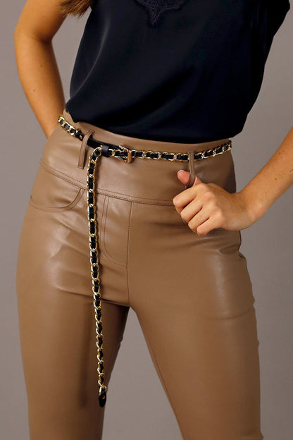 Black And Gold Chain Belt