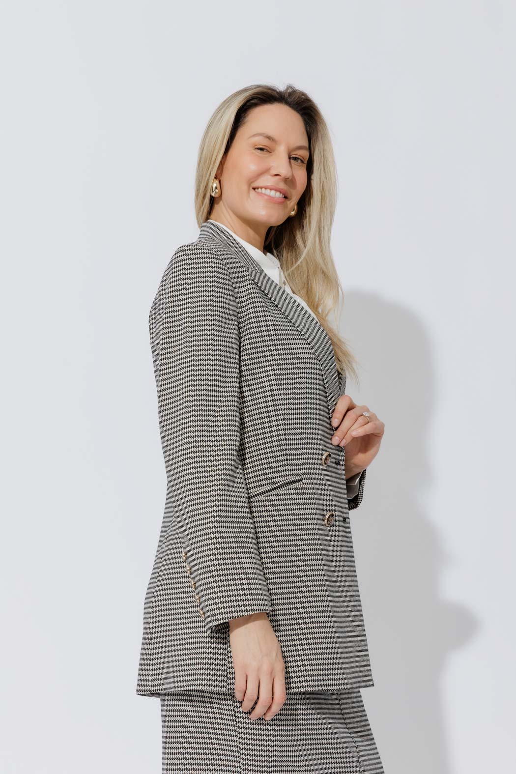 Black/White Lurex Bari Blazer