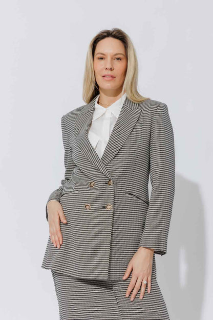 Black/White Lurex Bari Blazer