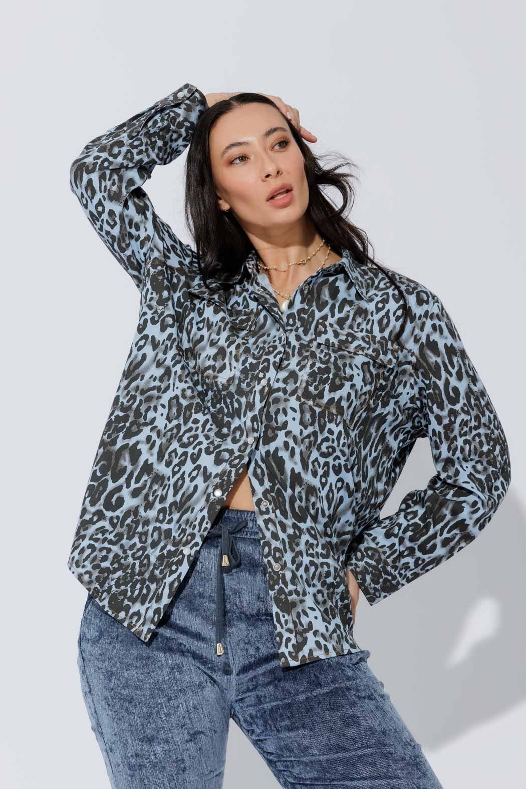Chambray Animal Cargo Shirt
