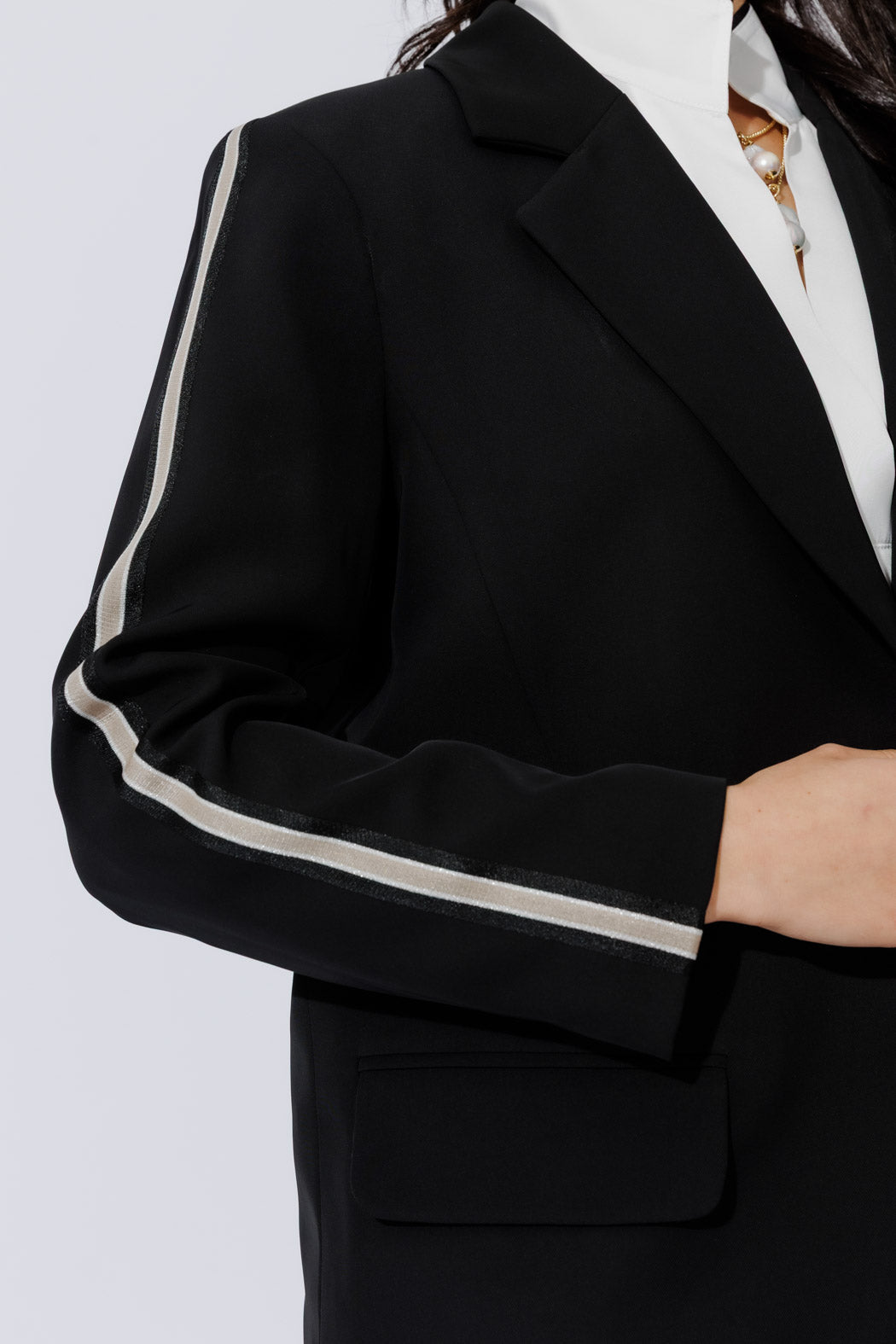 Black Stripe Boyfriend Blazer