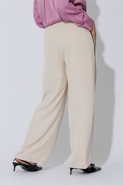 Beige Side Stripe Pant