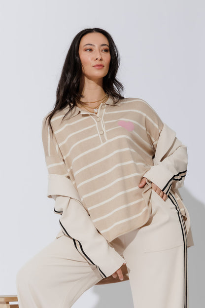 Beige Polo Knit S
