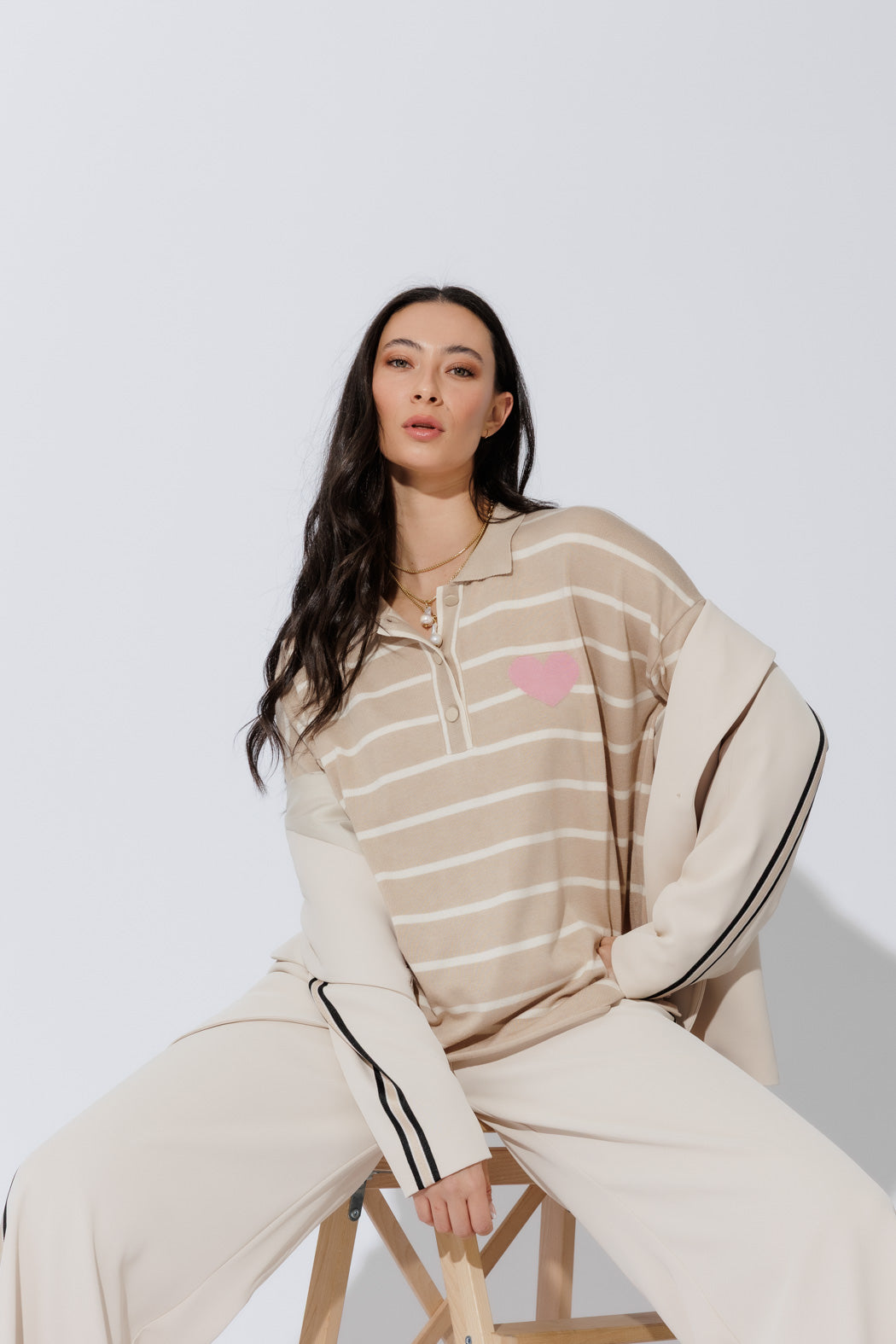 Beige Polo Knit S