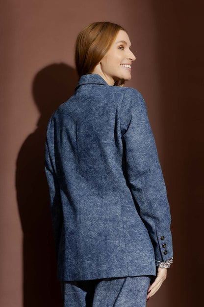 Blue Marble Denim Blazer