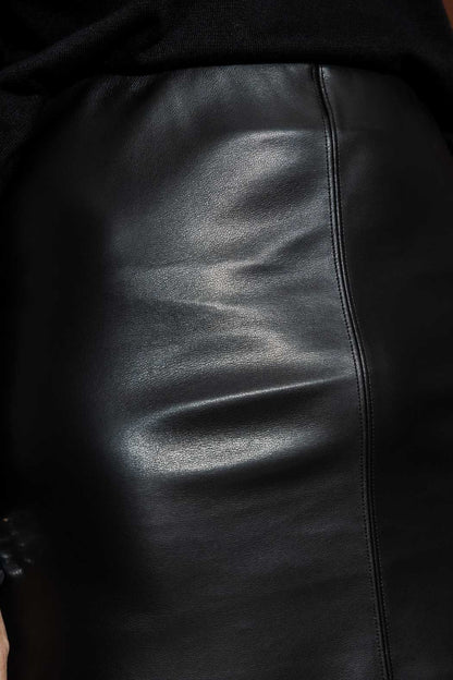 Black Faux Leather Skirt