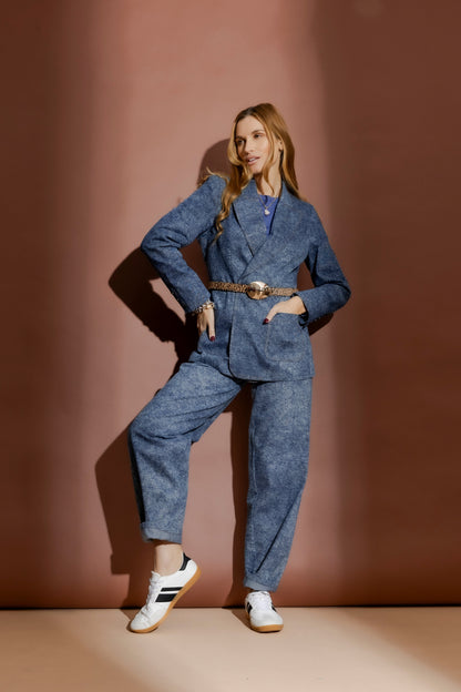 Blue Marble Denim Blazer