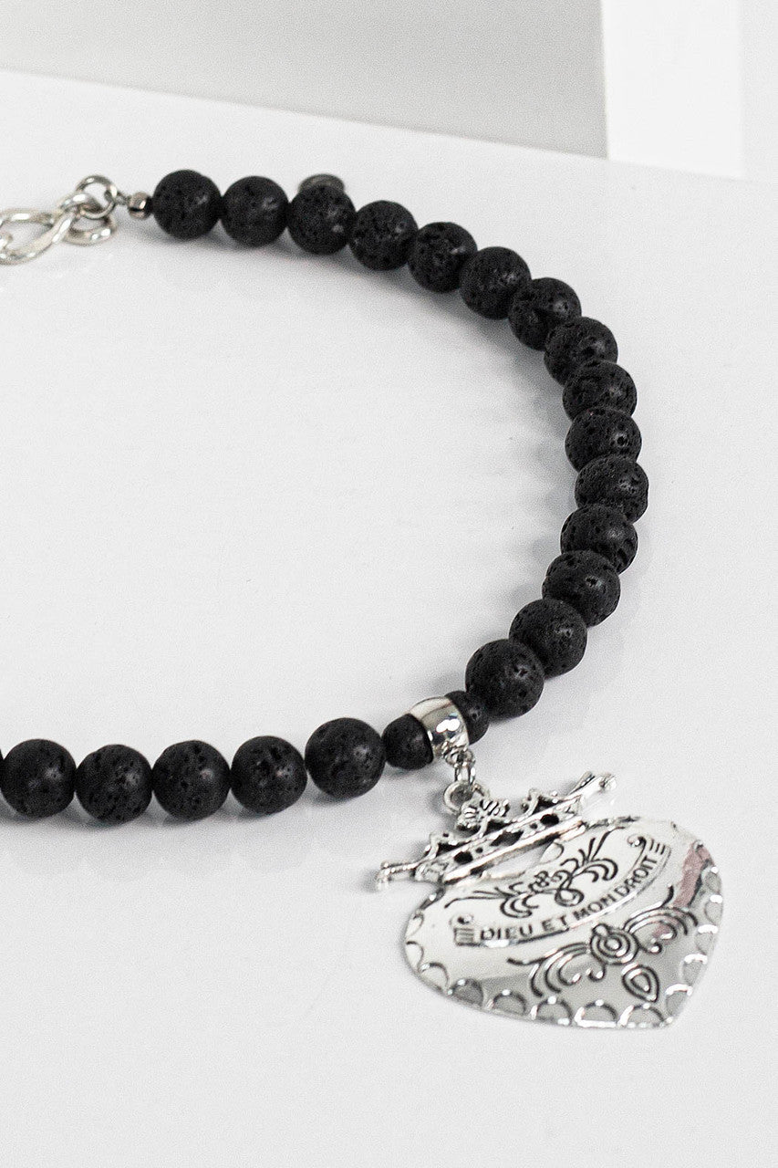 Black Lava Heart Necklace