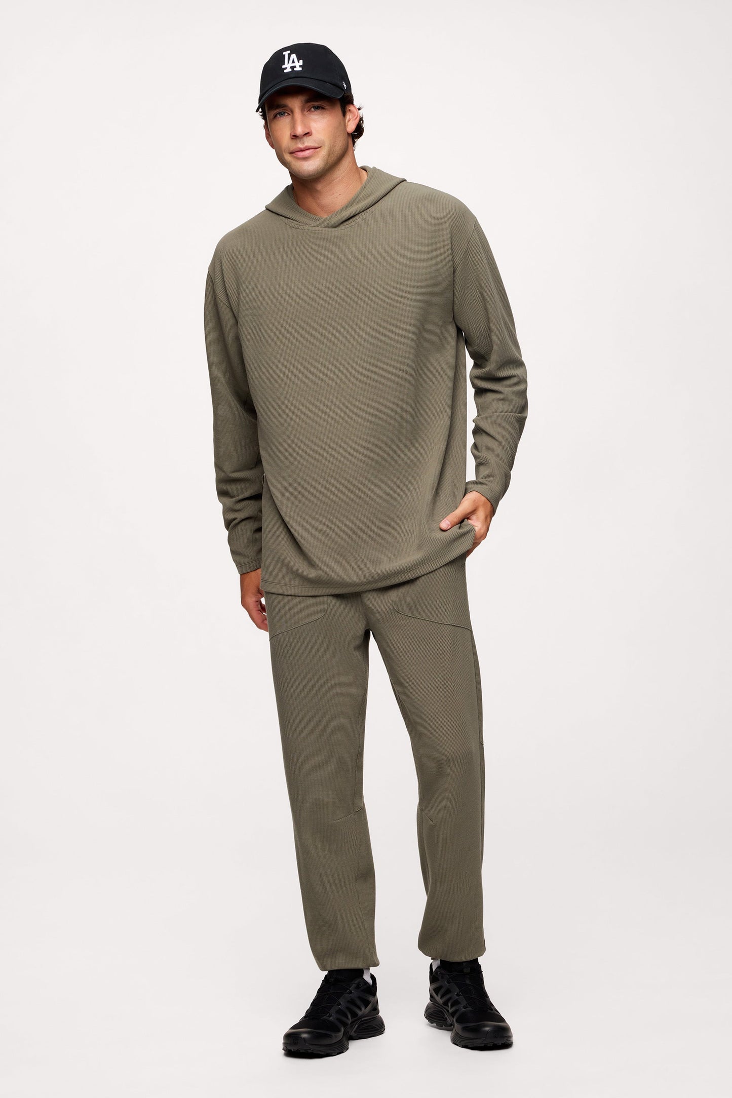Performance Waffle Hoodie | Olive