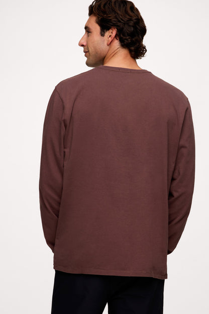 Vintage Cotton Men's Long Sleeve Everyday T-Shirt | Coffee