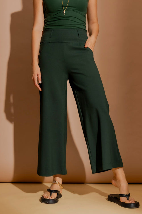 Bottle Green Ponte Jet Culotte Bottle Green