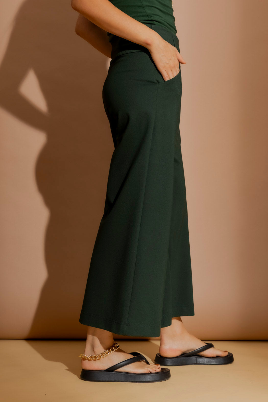 Bottle Green Ponte Jet Culotte Bottle Green