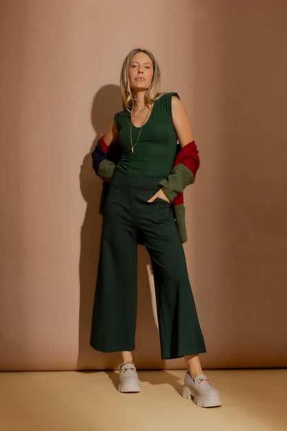 Bottle Green Ponte Jet Culotte Bottle Green