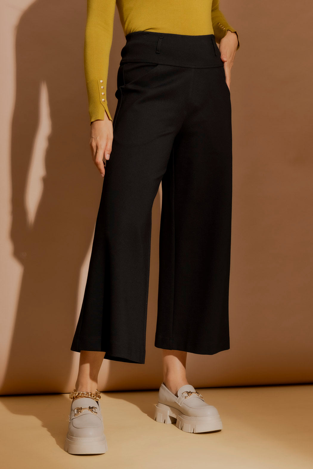 Black Ponte Jet Culotte
