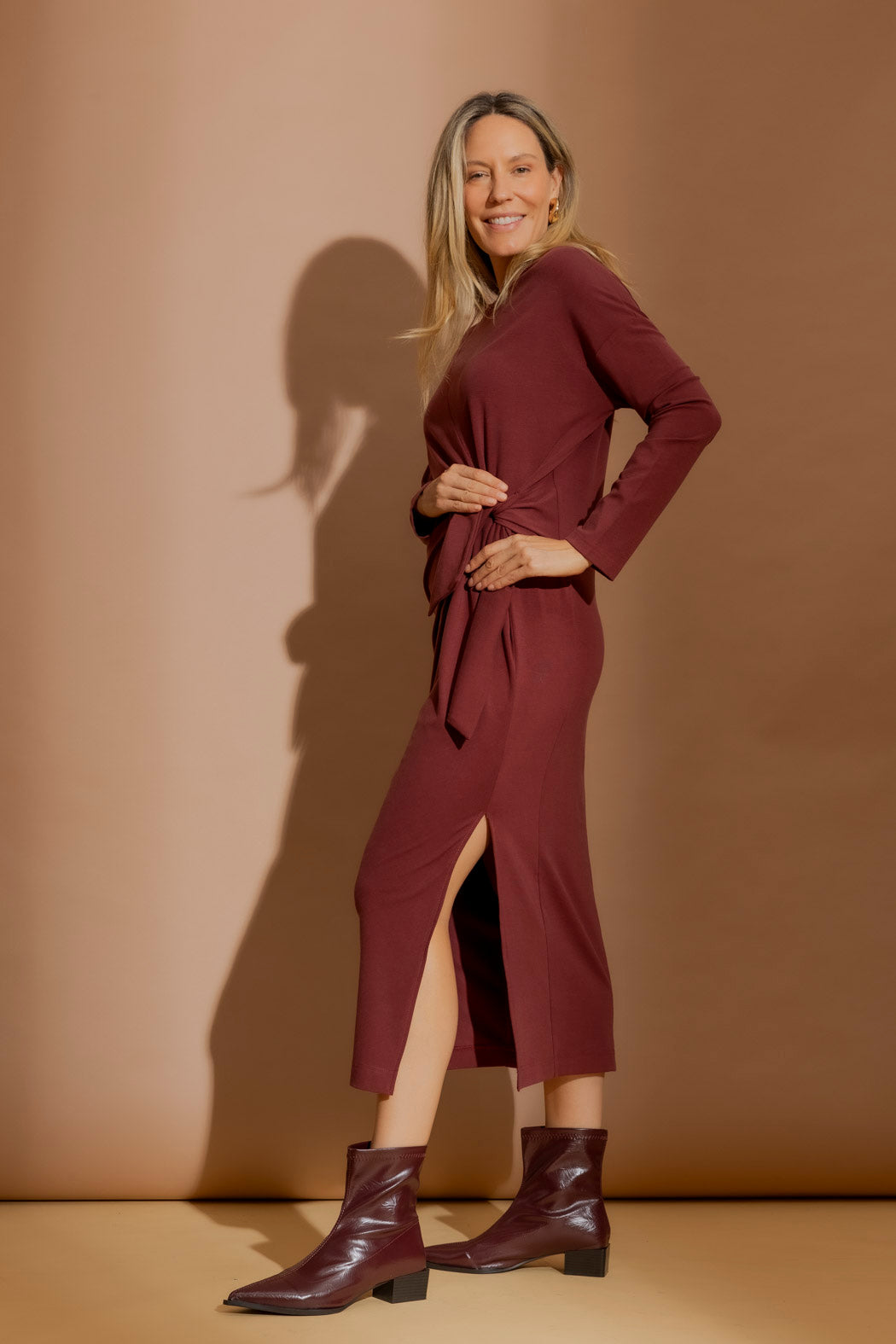 Burgundy Tencel Harlow Dress