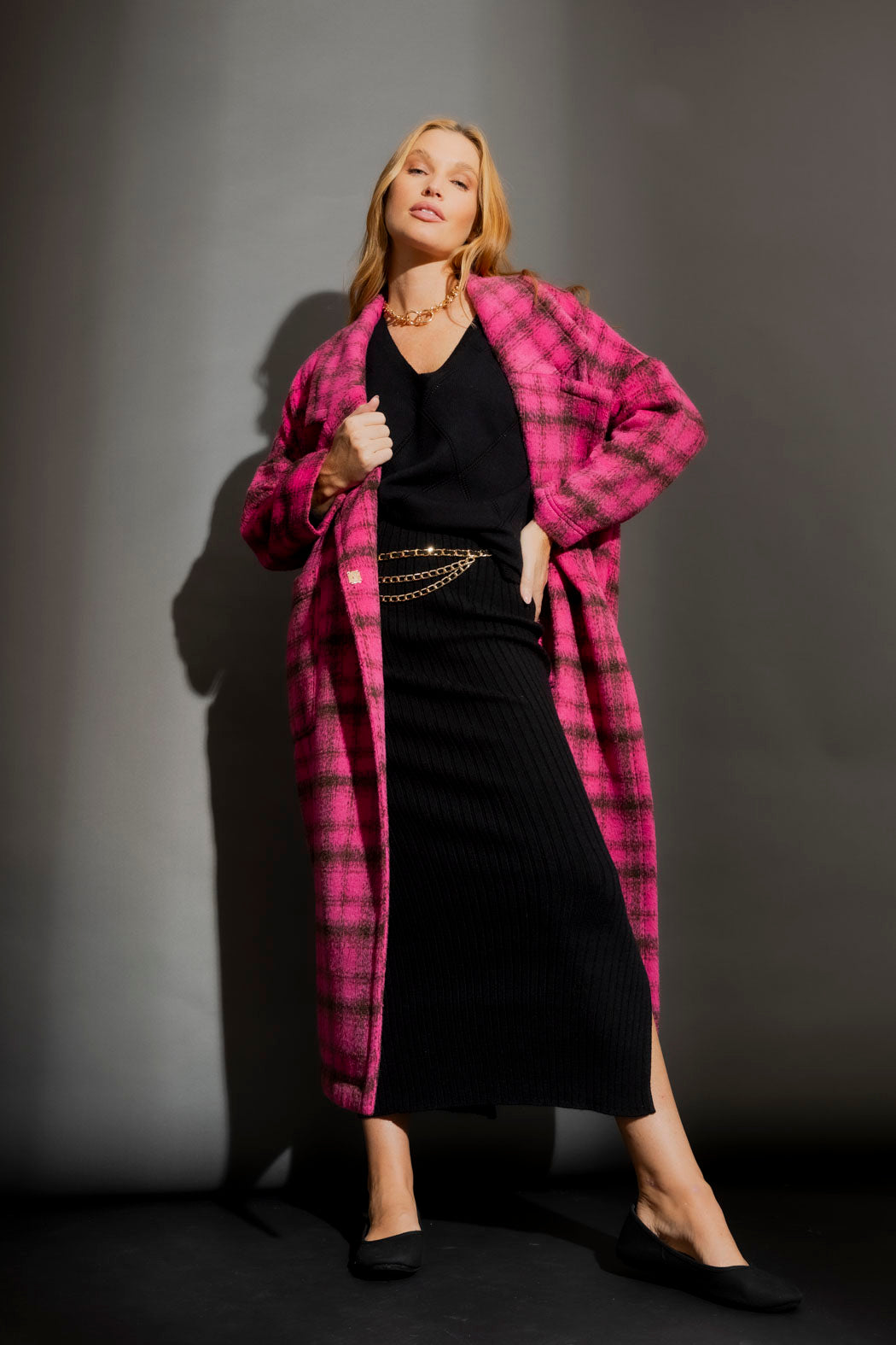 Black Rib Knit Skirt Black S