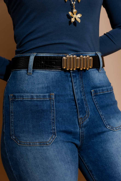 Black Croc Bubble Belt Black Croc S/M