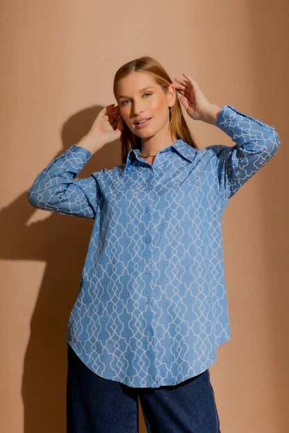 Chambray Embroidery Classic Shirt