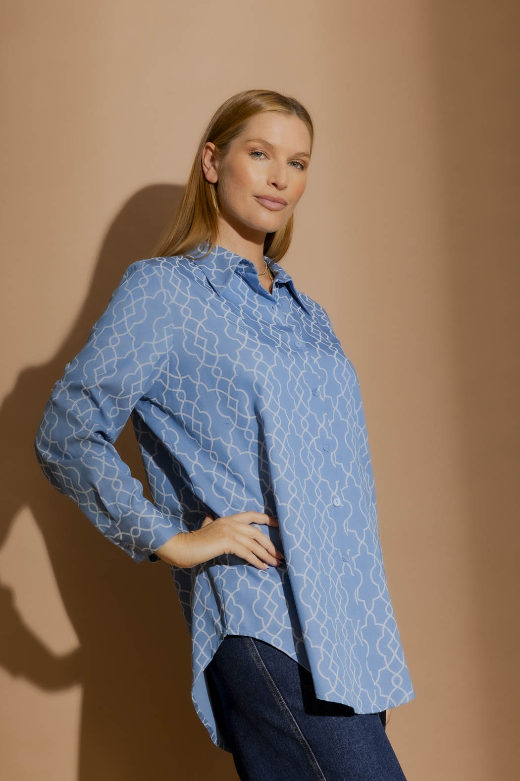 Chambray Embroidery Classic Shirt