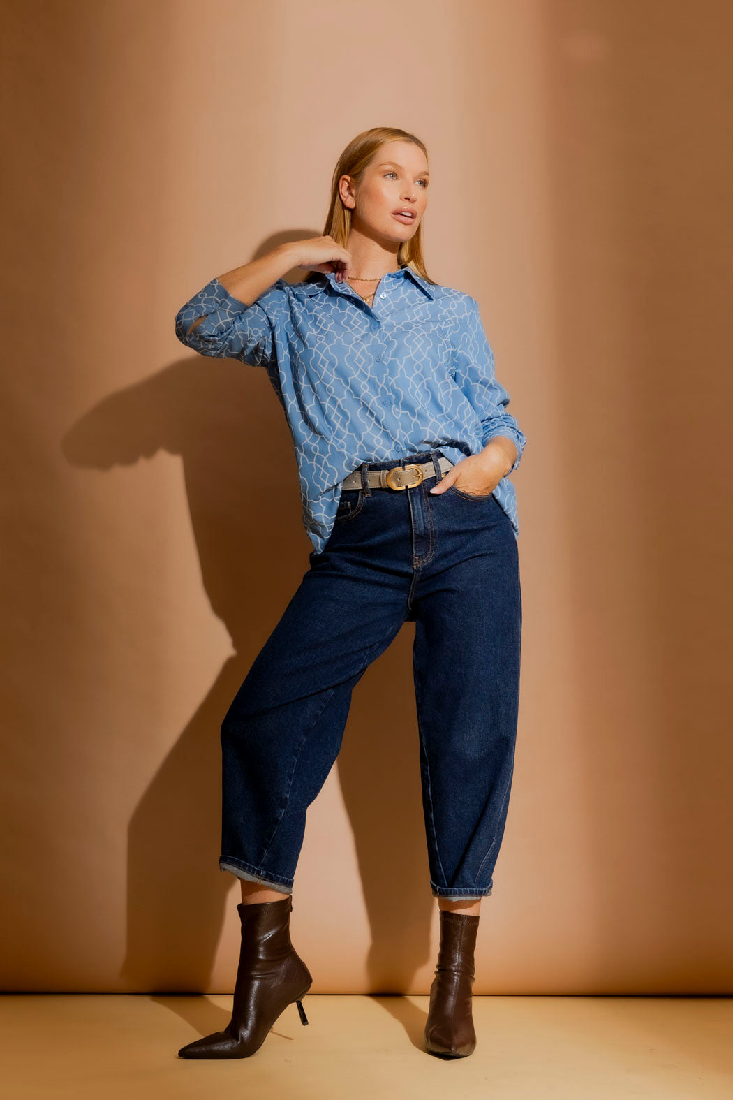 Chambray Embroidery Classic Shirt