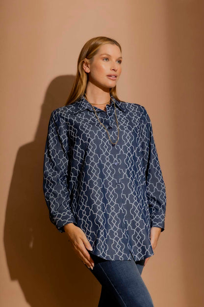 Chambray Embroidery Classic Shirt