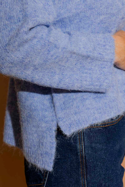 Blue Recycled Yarn Fluffy Jumper Blue S