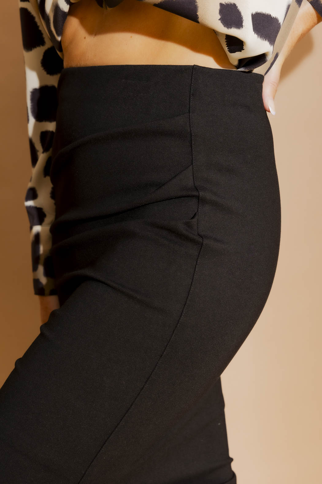 Black Ponte Ruched Miracle Skirt