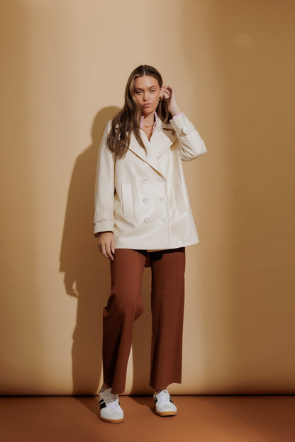 Chalk Coated Midi Trench Coat